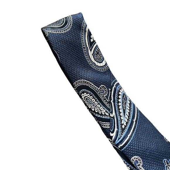 Jos A Bank Heritage Collection Mens 100% Silk Navy Paisley Neck Tie 59" x 3" - Picture 11 of 16